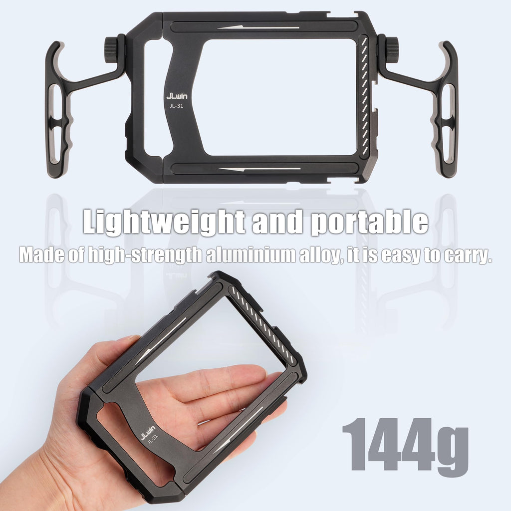 Foto4easy Universal Smartphone Video Rig,Aluminum Cell Phone Video Stabilizer with Dual Handle Grip Kit for iPhone for Samsung for Pixel and Other Android Phones,Cold Shoe
