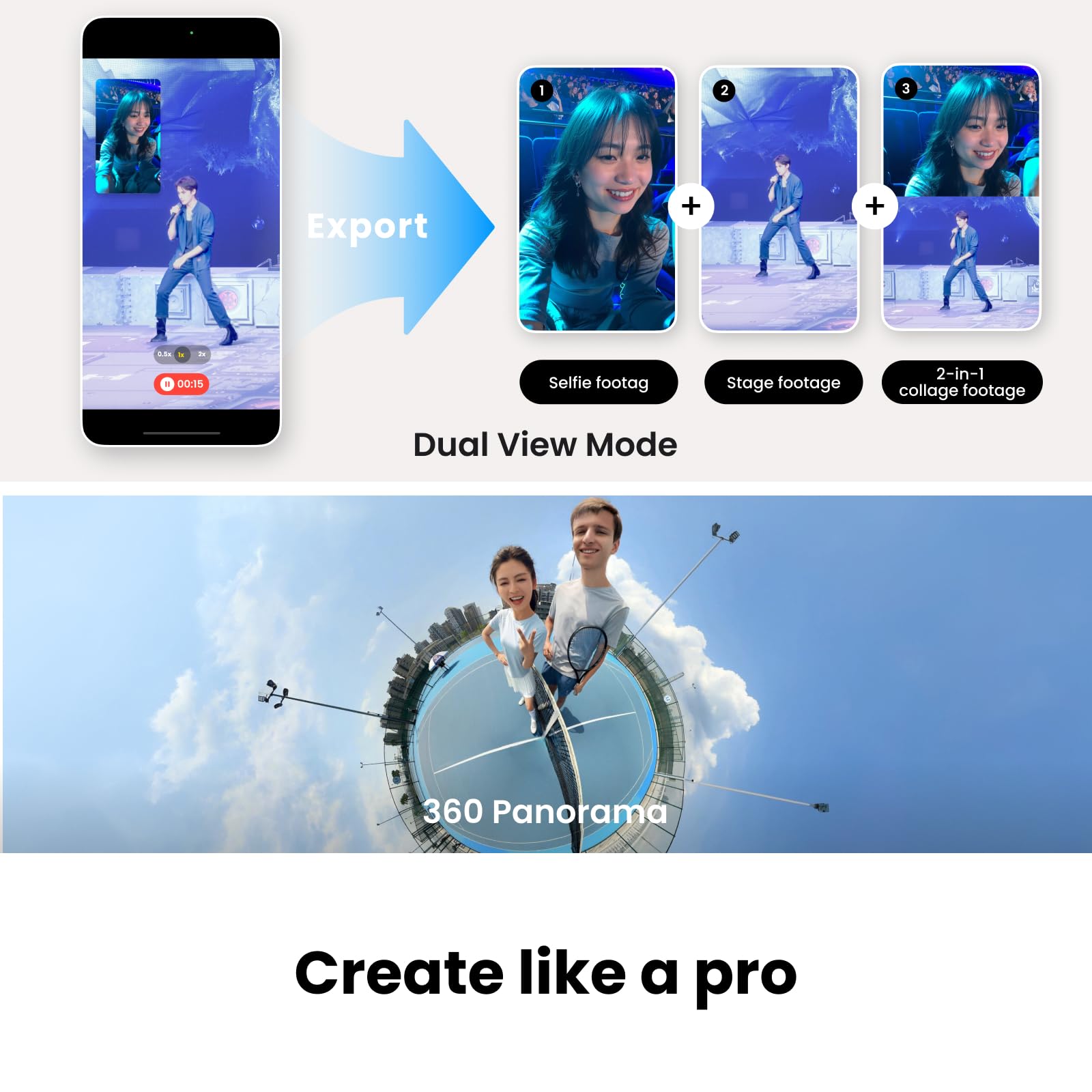 Insta360 Flow 2 Pro White - Industry-First AI Phone Gimbal with Apple DockKit, Pioneering 360º Pan Tracking, Free Tilt, Built-in Tripod/Selfie Stick, Portable Vlog/Travel Stabilizer