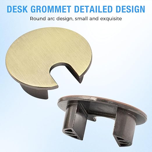 Desk Grommet 1-3/8" (35 mm), Desk Cord Hole Cover, Cable Grommet Metal Zinc Alloy Materilal, Desk Hole Grommet for Office and Home Table Cable, Detachable Cable Cord Organizer (Copper Red 2 Pcs)