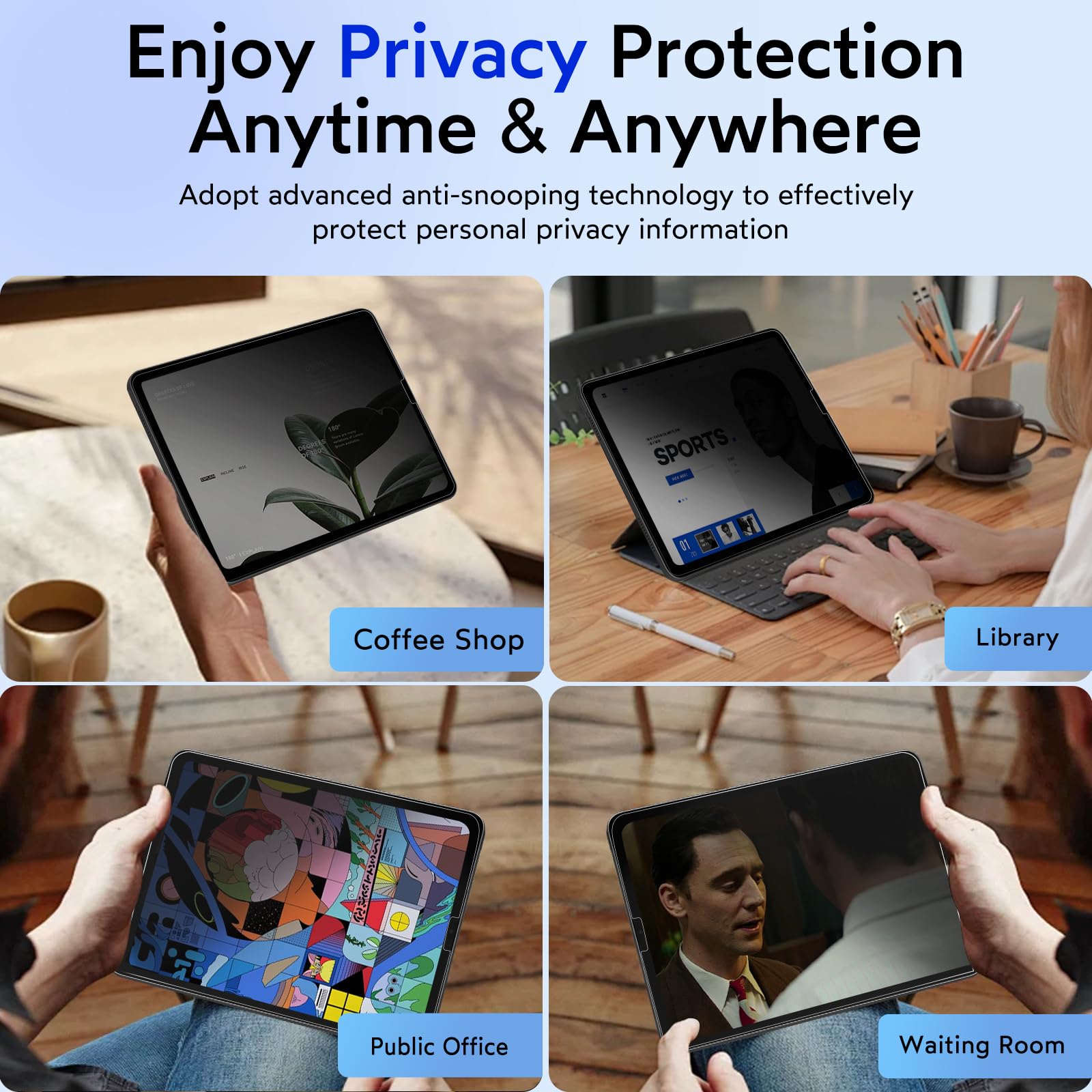MOBDIK Privacy Screen Protector for iPad Pro 11(2018-2022)&iPad Air 5th/4th