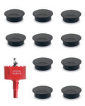 10 Pack Desk Grommet 50mm (2 inch) Bi-Metal Hole Saw Kit for Home Office,Cable Hole Covers,Black