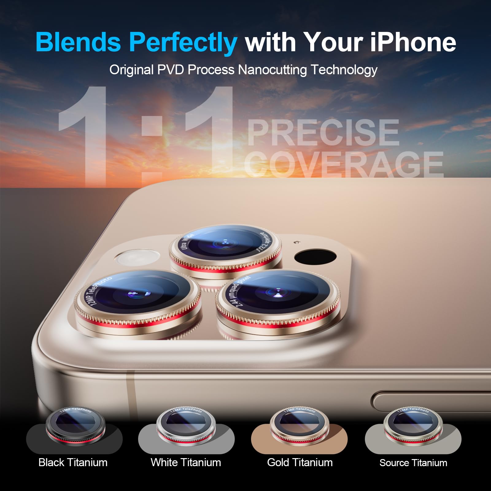 X-it 2-Pack Camera Lens Protector for iPhone 17/16/15/14 Pro Max&17/16/15/14 Pro, [Shatterproof & Impact Resistant] 9H High-Alumina Tempered Glass, Anti-Scratch, Dustproof, Strong Adsorption, Case Friendly, Ultra HD Clear