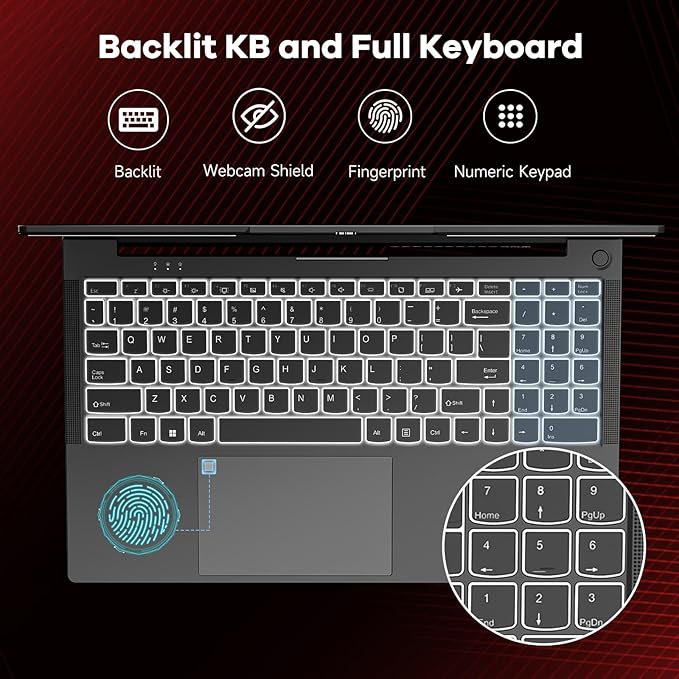 NIMO 15.6" IPS FHD-Gaming-Laptop, AMD Ryzen 5 6600H 6-Cores 660M GPU 32GB DDR5 RAM 2TB SSD(Beat i7-1165G7, Up to 4.5GHz) Computer with 100W GaN Type C Fingerprint Backlit Keyboard Win 11
