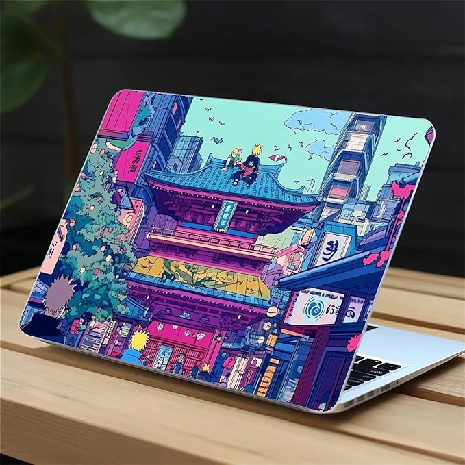 Compatible with MacBook Air 13.3 13.6 Inch Case 2022 2021 2020 2019 Plastic Hard Shell Case Cover,13.6 Air (A2681) M2 2022, Traditional Japanese Architecture