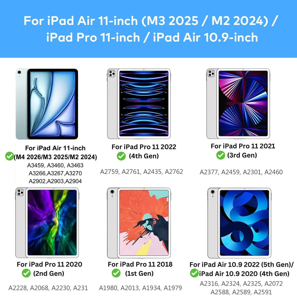 Keyboard Case for iPad Air 11-inch (M4 2026/M3 2025/M2 2024) & iPad Pro 11 inch(1st/2nd/3rd/4th Generation)–Magic-Style Magnetic Keyboard Case with Multi-Touch Trackpad for 10.9” iPad Air 4th/5th Gen.