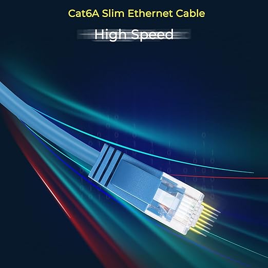 Rapink Patch Cables Cat6a 5ft (24 Pack) Slim, Cat6a Ethernet Patch Cable 10G Support, Snagless Cat 6 Patch Cable for Patch Panel to Switch, Flexiable Cat 6a Ethernet Cable with Gold Plated