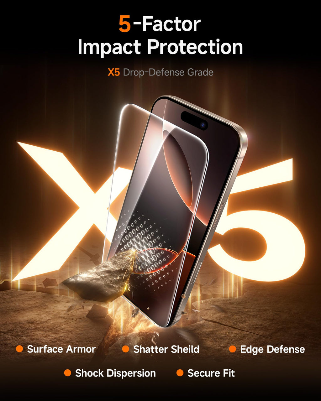 SMARTDEVIL 2 Pack for iPhone 16 Pro Max Screen Protector, 9H Hardness Military Grade Shatterproof, HD Clear Tempered Glass with Auto Dust-Elimination, Bubble Free, Easy Installation, Case Friendly