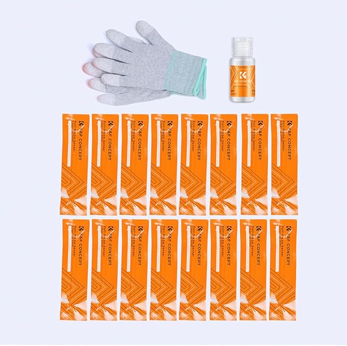 K&F Concept Full Frame Sensor Cleaning Kit - 16pcs Sensor Cleaning Swabs, 20ml Sensor Cleaner & Gloves, Cameras Lens Cleaning Kit Compatible with Sony Nikon Canon FF CCD CMOS Sensors