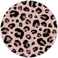 ITNRSIIET Round Mouse Pad with Stitched Edge Premium-Textured Waterproof Non-Slip Rubber Base Desktop Protection Mat Diameter 8.7 inches, Leopard Black Purple