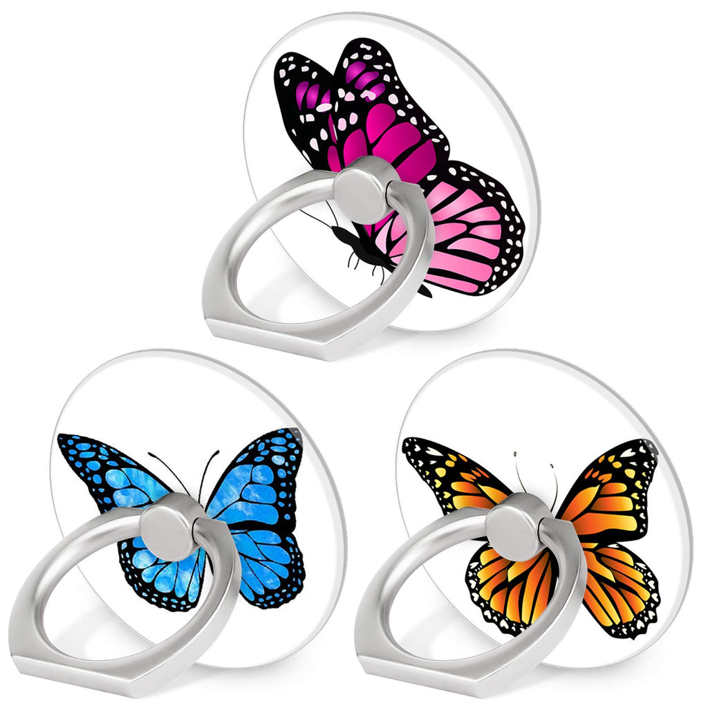 Bonoma Cell Phone Ring Holder,3-Pack 360 Degree Rotating Butterfly