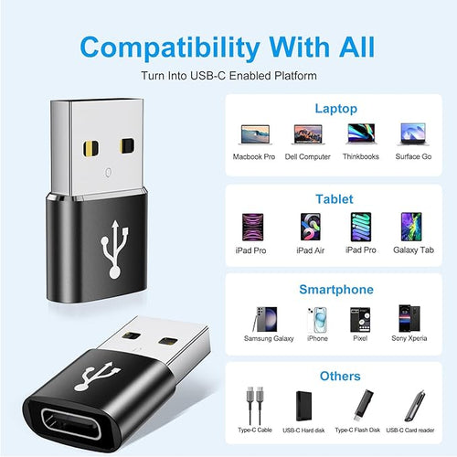 AiNEERich USB-C Female to USB Male Adapter,Type A to C Converter 8-Pack