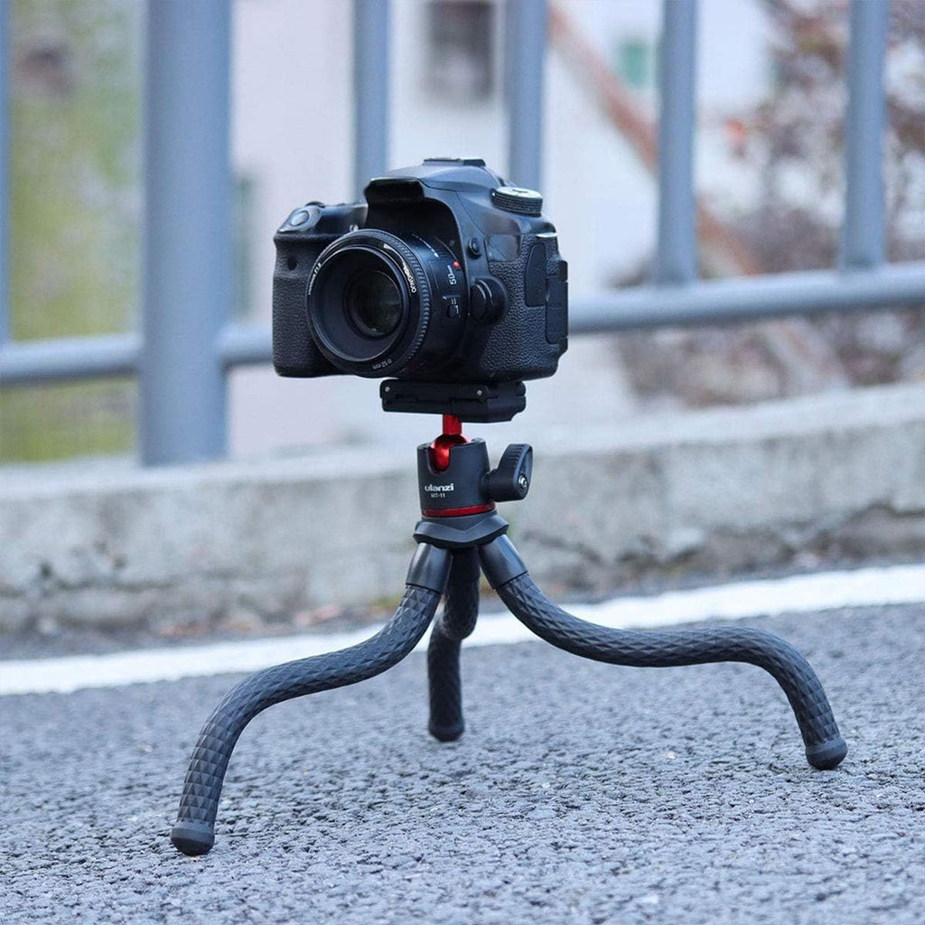 ULANZI Camera Tripod, Mini Flexible Stand w Hidden Phone Holder w Cold Shoe Mount, 1/4'' Screw f Magic Arm, Universal f iPhone 17 16 15 14 Pro Max XS Max Canon Nikon Sony DJ Pocket 4/3 Cameras