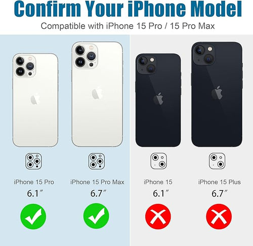 AGVEE 3+3 6 Pack for iPhone 15 Pro & Max Camera Lens Protector Cover