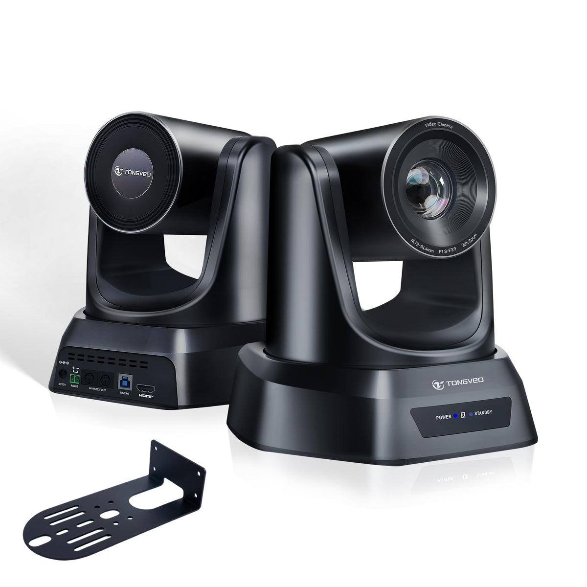 TONGVEO Conference Room PTZ Camera System with 20X Optical Zoom, AI Auto Tracking 1080P 60fps HDMI USB Webcam for Church Streaming Online Video Conference,Compatible with Zoom, OBS Easy Setup（1 pc