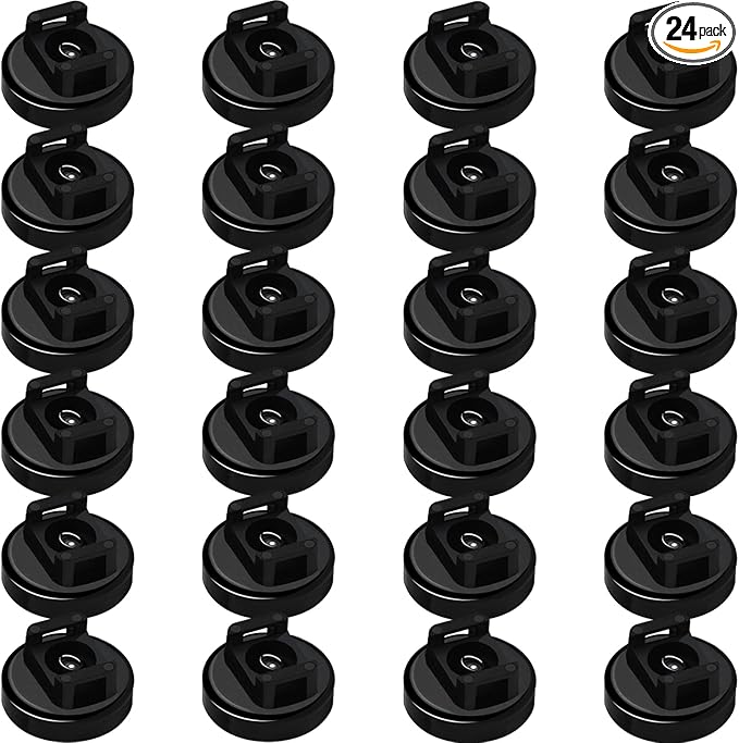 Magnet Zip Tie Mount Magnetic Zip Ties Mount 25LBS Strong Multipurpose Wire Cable Holder Mount Wire Clips Management for Home Office Marine Electrical Wiring (Black, 24 Piece)