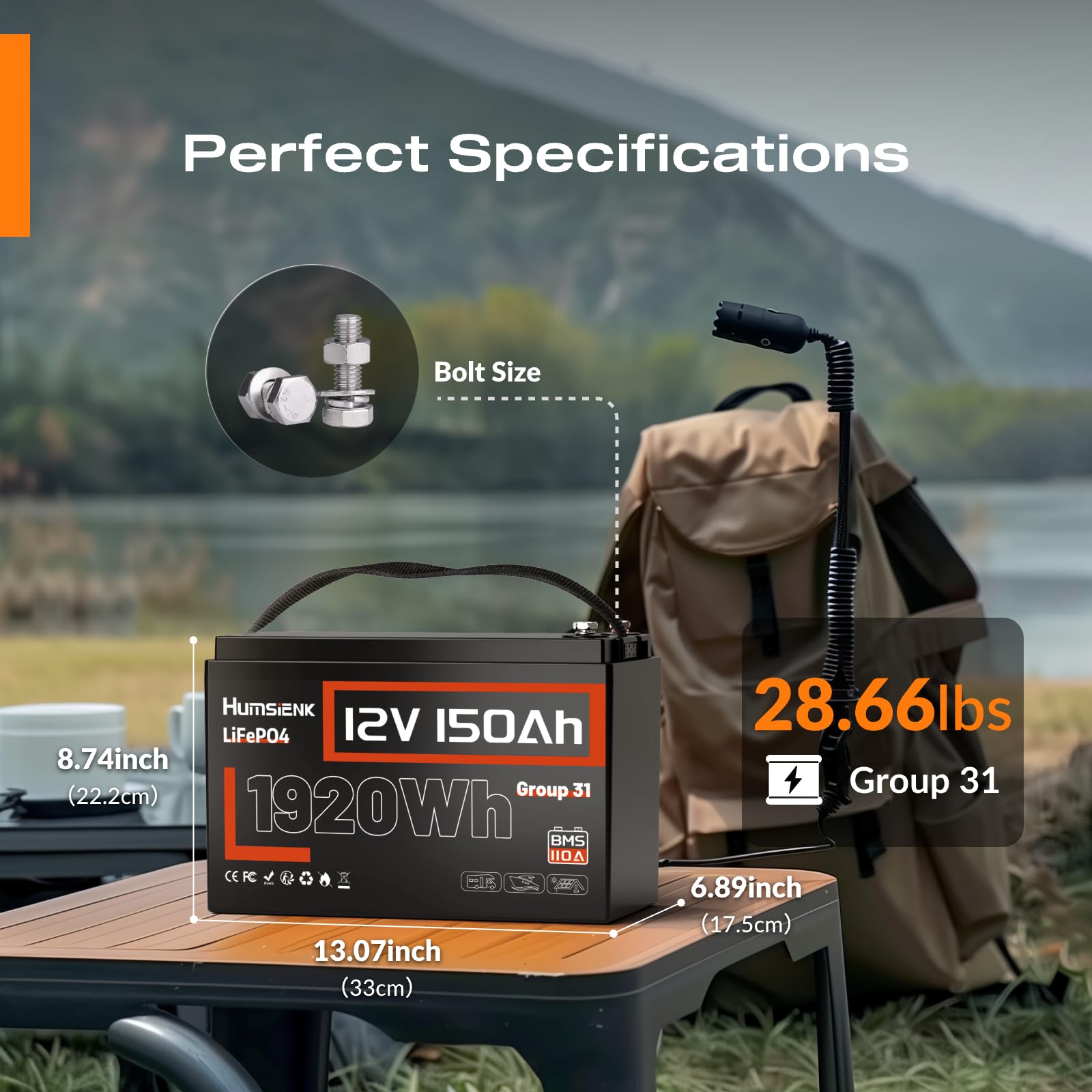 12V 150Ah LiFePO4 Lithium Battery BCI Group31 Bluetooth 2Pack,Built-in 110A BMS, Deep Cycle Battery for Solar, RV, Marine, Off-Grid Applications - 15000+ Life Cycles, Safe & Lightweight