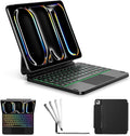 ORDA iPad Pro 11 Inch Case with Keyboard (M4/2024) iPad Pro Magic Keyboard with 7 Colors Backlight,Easy-Set Magnetic Stand,Precise Multi-Gesture Trackpad,Shortcut Keys,Ultra-Slim,On-The-Go Protection