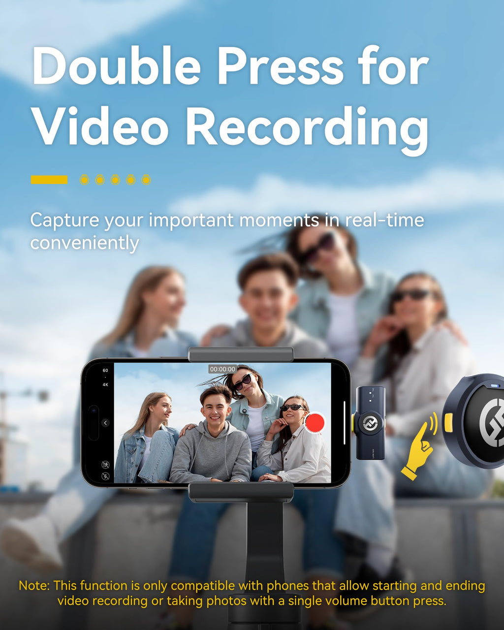 Hollyland Lark M2 Wireless Microphone for iPhone14 & Below, Mini Magnetic Microphone, 300m Range, Hi-Fi Audio, Noise Cancelling, 30h Use, Video Recording (2TX + Lightning RX + Charging Case)