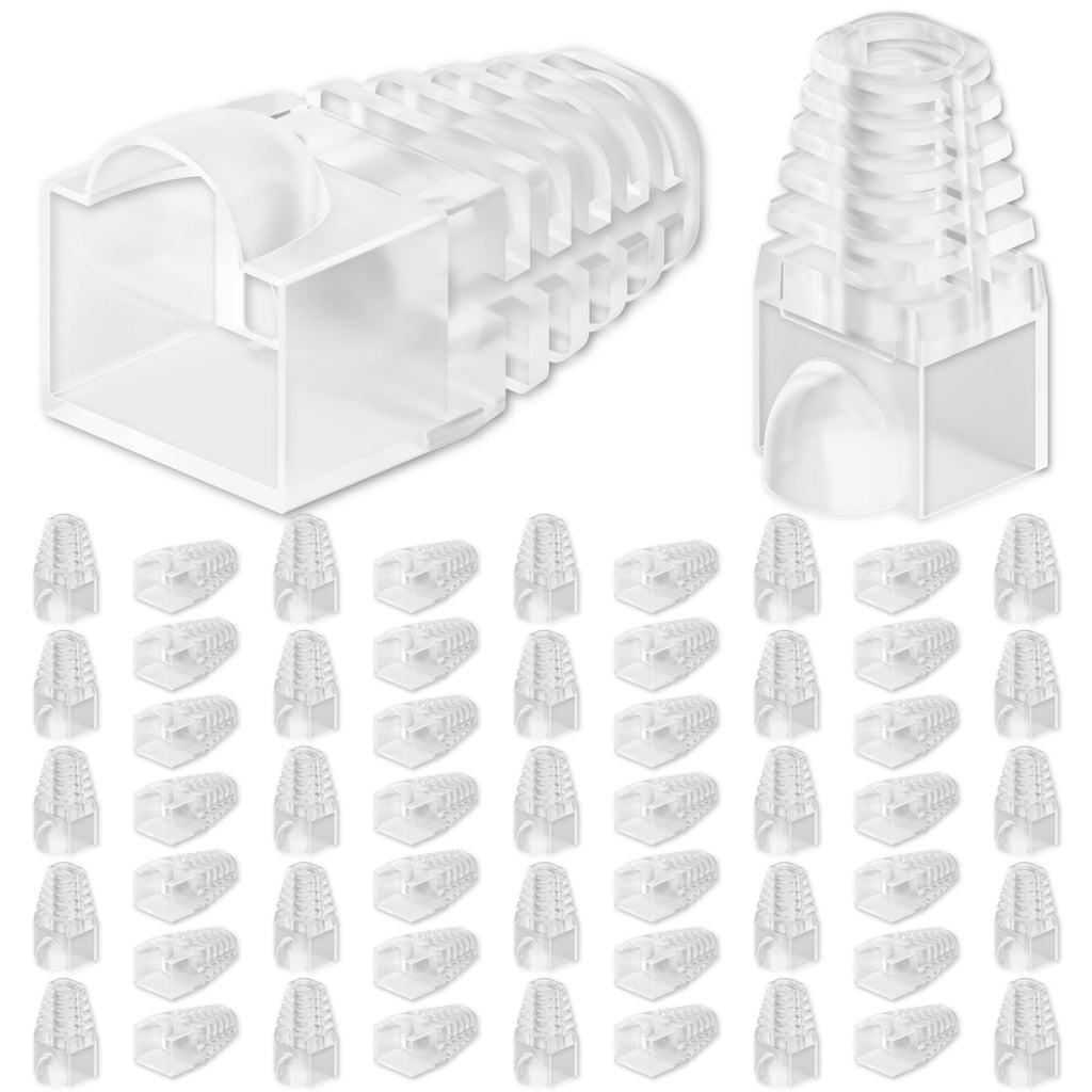 CableGeeker Cat6 RJ45 Strain Relief Boots, 100-Pack, 6.5mm, Blue