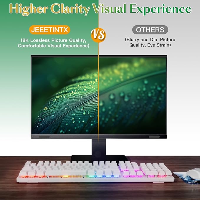 Magnetic Computer Privacy Screen Filter 27 inch for 16:9 Widescreen Monitor Desktop PC, 27in Hanging Removable Anti Blue Light Glare Eye Protection Shield, Anti Spy Screen Protector Panel