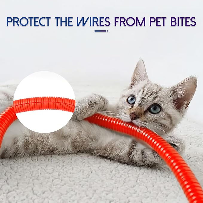 Split Wire Loom Tubing, 10,25ft Cord Protectors from Pets No Chew, Flexible Wire Covers Cord Protectors, Protective Split Cable Sleeve for Automotive Home Industrial Wires(Red, 0.51inch-10ft)