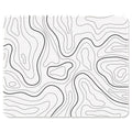 ITNRSIIET Mouse Pad with Stitched Edge Premium Textured Smooth Precise Operation Waterproof Washable Non-Slip Rubber Base Desktop Protection Mat, 10.2×8.3×0.12 inches, Topographic Contour White