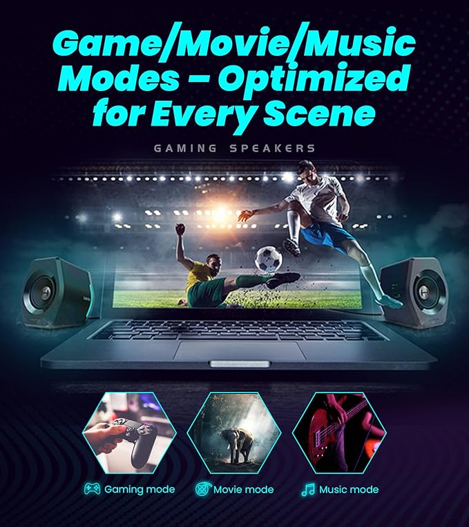 Edifier Hecate RGB Gaming Speakers, 32W Peak Power, Bluetooth 5.1, Game/Movie/Music Modes, 12 RGB Lighting Effects, Compact Design for PC/PS4/Desktop - Pink