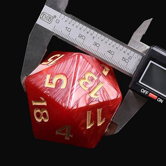 20 Sided DND Dice,D20 Giant Polyhedral Dice,55mm Titan Large Pearl Color D20 Dice,20 Sided Cube D&D Dice Set for Dungeons and Dragons, RPG, MTG Table Games(Red-Pearl Series)