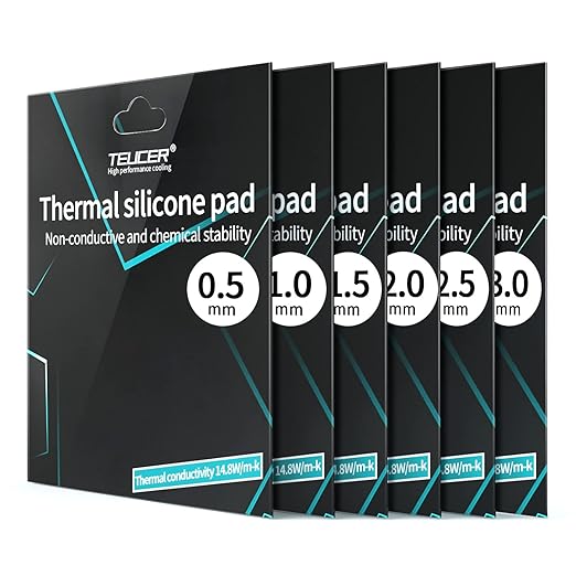 Thermal Pad 14.8 W/mK, 120x120x0.5mm, Non Conductive Heat Resistance High Temperature Resistance, Silicone Thermal Pads for Laptop Heatsink GPU CPU LED Cooler (0.5mm)