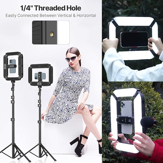 ULANZI U200 Smartphone Video Rig - Control LED Ring Light, YouTube & Vlogging Filmmaking Stabilizer