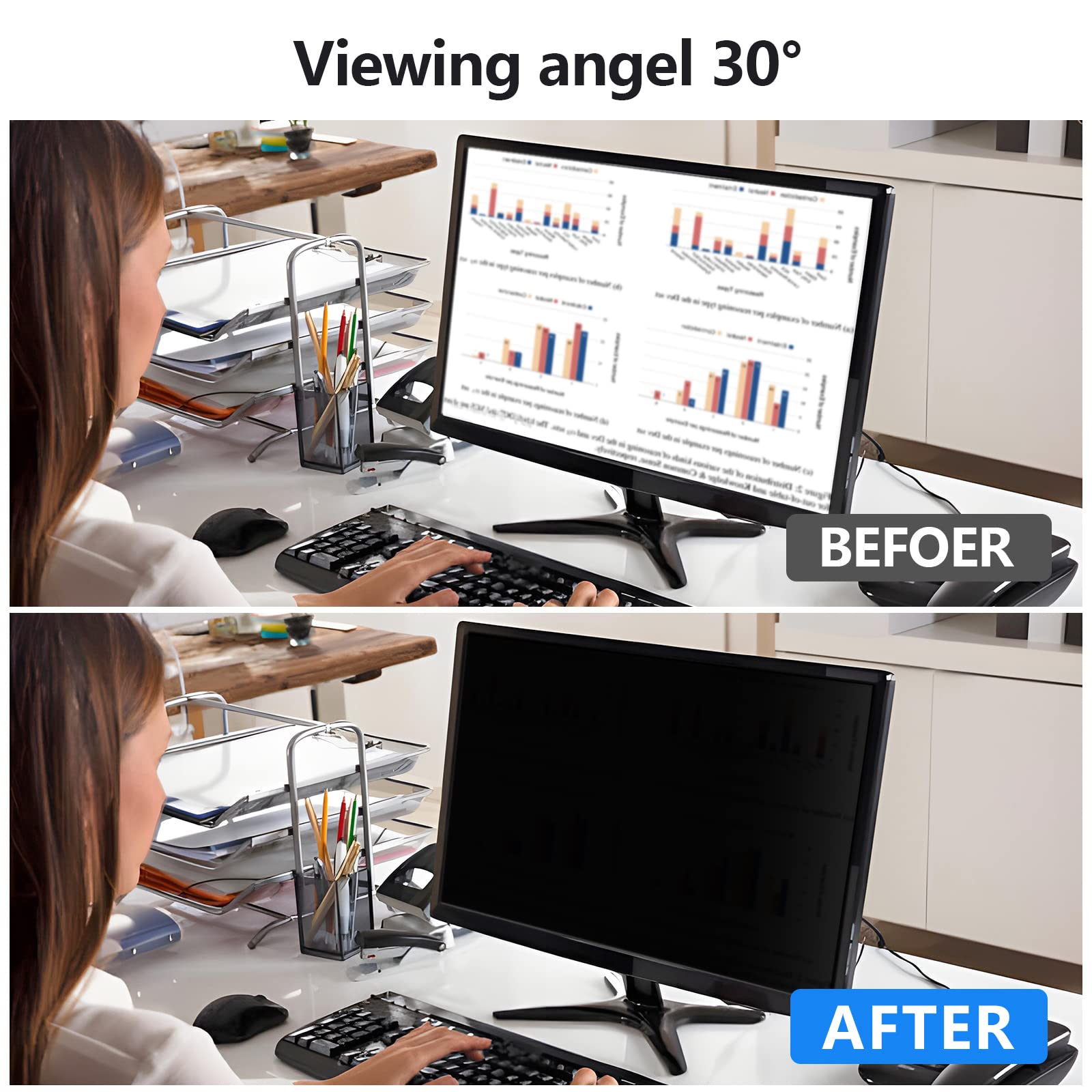 RedANGEL 20-Inch Computer Privacy Screen for 16:9 Monitor