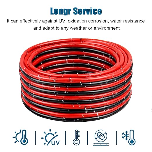 12 Gauge Wire 2 Conductors Copper Wire, 12 AWG Battery Cable Oxygen Free Copper Wire for Solar Panel, Automotive, Trailer, RV and Speaker (12 Gauge 100FT)