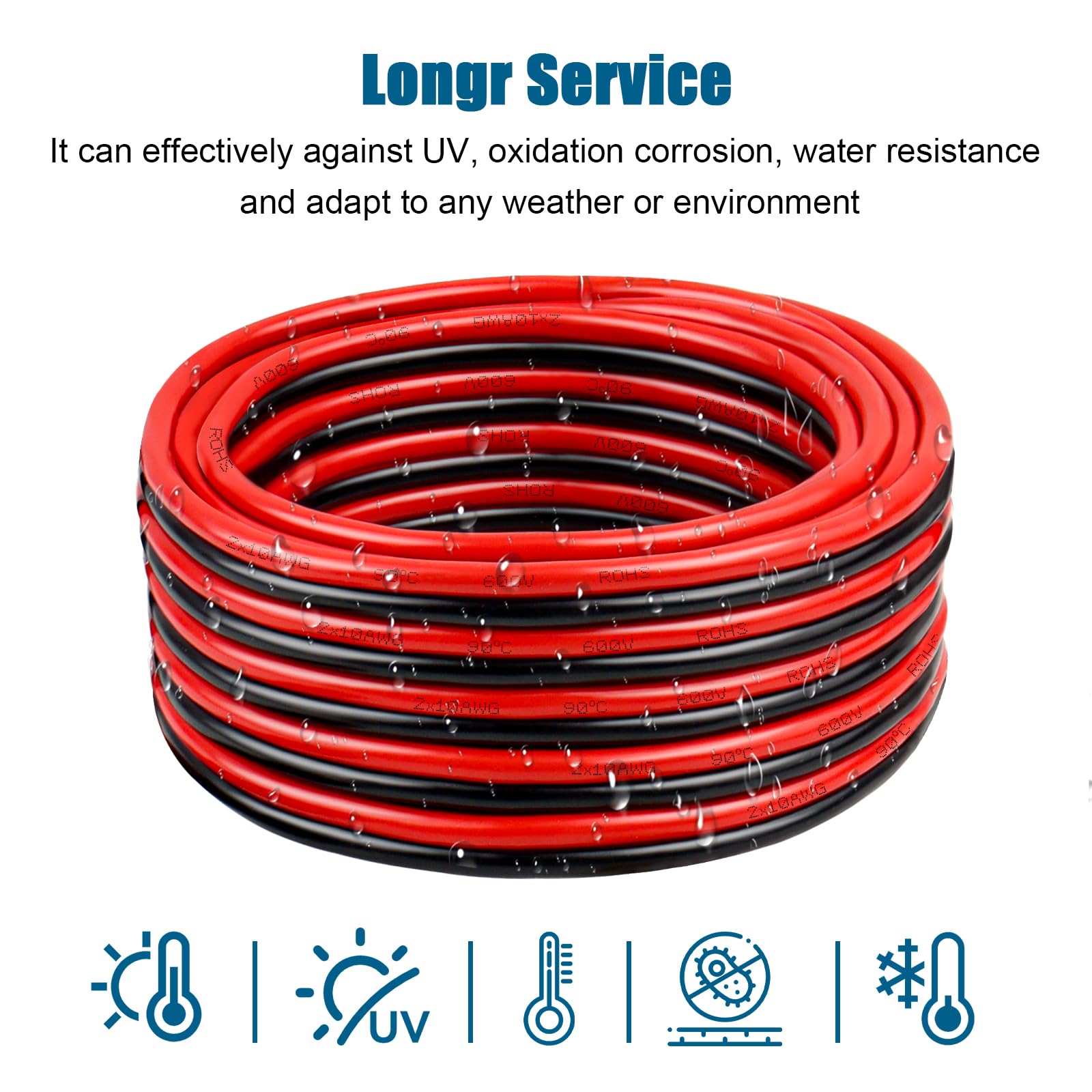 14 Gauge Wire 2 Conductors Copper Wire, 14 AWG Battery Cable Oxygen Free Copper Wire for Solar Panel, Automotive, Trailer, RV and Speaker (14 Gauge 200FT)