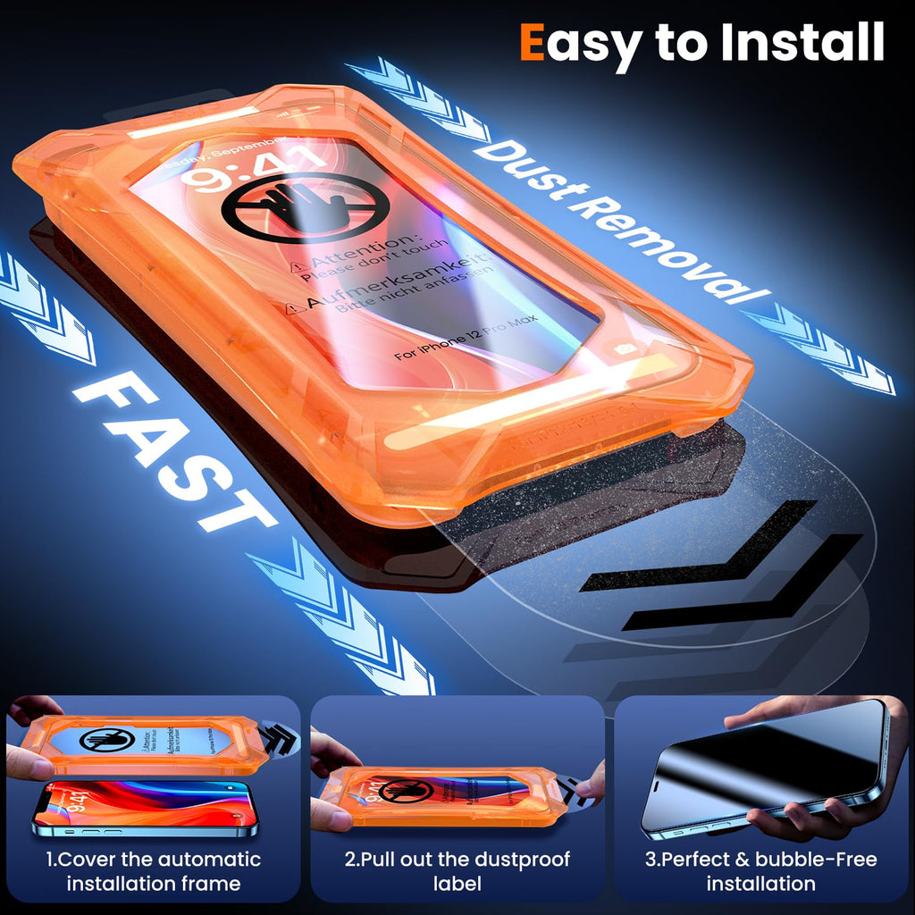 UniqueMe for iPhone 12 Pro Max Screen Protector - 2 Packs