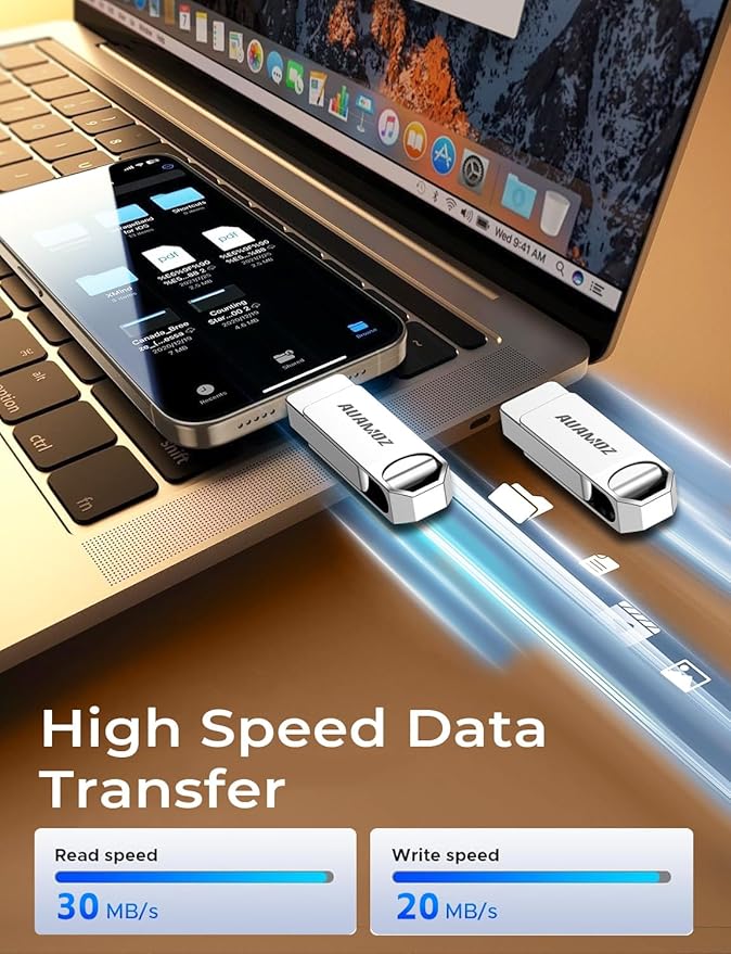 512GB Flash Drive Intended for iPhone, Memory Stick Storage Files Photos Videos Backup, Compatible with iPhone iPad Android PC, Plug and Play, No Application Required (Metal Silver)