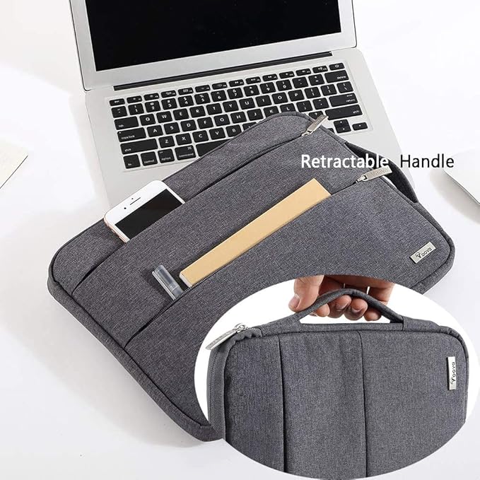 Voova Laptop Sleeve Carrying Case 14 15 Inch Compatible with MacBook Air 15 M2/M3/M4 2022-2025, MacBook Pro 15, Hp Chromebook 14, Waterproof Slim Computer Cover Bag,Grey