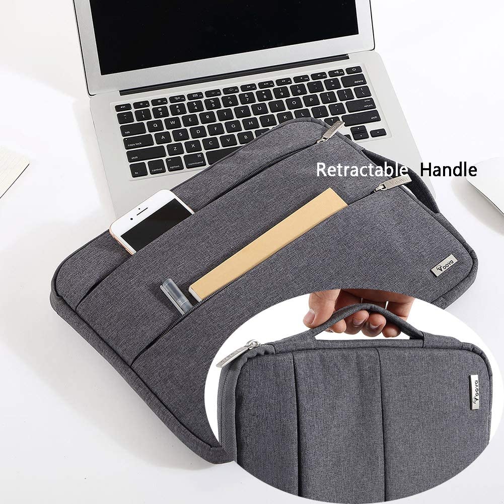 Voova Laptop Sleeve Carrying Case 14 15 Inch Compatible with MacBook Air 15 M2/M3/M4 2022-2025, MacBook Pro 15, Hp Chromebook 14, Waterproof Slim Computer Cover Bag,Grey