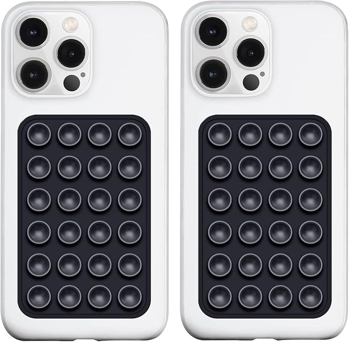 LvShuLiangPin Anteel 2 Pack Silicone Suction Phone Case Mount, Silicon Adhesive Phone Grip for Smartphones, Hands-Free Mirror Shower Phone Holder for Selfies