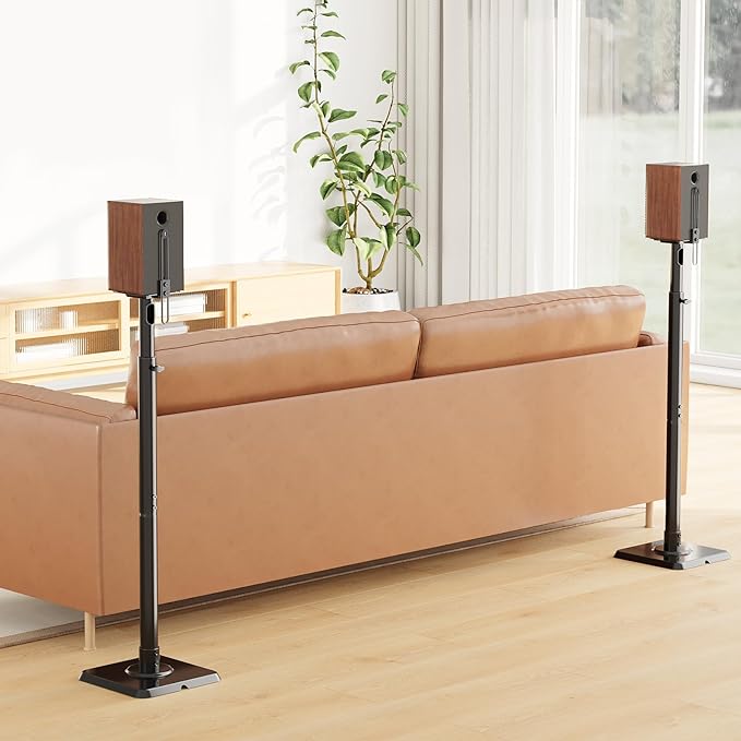 Mounting Dream Speaker Stands Height Adjustable for Satellite & Small Bookshelf Speakers, Set of 2 Floor Stand Mount for Bose Polk JBL Sony Yamaha and Others - 11LBS Capacity MD5402