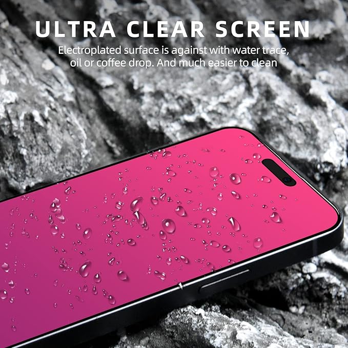 EGKimBa Privacy Screen Protector compatible with iPhone 16 Plus, 6.7 inch Gradient Colorful Electroplated Anti-Spy Anti-Blue Light Tempered Glass
