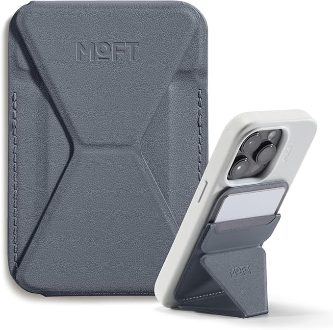 MOFT Magnetic Wallet Stand Compatible with iPhone 16/15/14/13/12 Series, Angle Adjustment MOVAS Phone Stand, Cool Grey