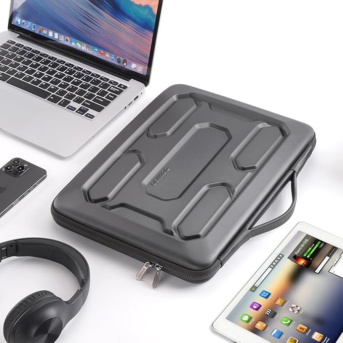 DOMISO 13.3 inch Laptop Sleeve with Handle Shockproof Computer Bag Waterproof EVA Protective Carrying Case for 13-13.3 inch Notebooks/13 MacBook Air/MacBook Pro Retina/Dell XPS 13/HP, Dark Grey