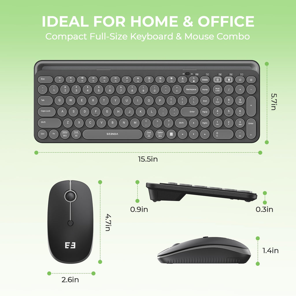 seenda CTU-301 Bluetooth Keyboard and Mouse Combo for iPad,Black