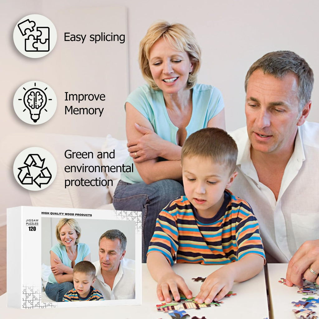Custom Puzzles from Photos, 1000 Pieces Personalized Photo Jigsaw Puzzle for Adults, Customized Unique Gift for Men Women Family Birthday Wedding