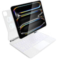 for iPad Pro 13 inch M5 2025 & M4 2024 case with keyboard M4,Magnetic Attach,Multi-Gesture Trackpad,7-Color Backlit,Shortcut Keys,Auto sleep/awake,Magic Keyboard for iPad Pro 13-inch M4 2024,White