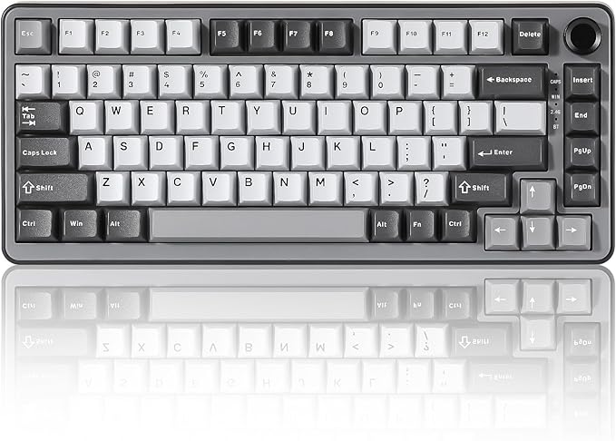 YUNZII B75 PRO 75% Wireless Mechanical Keyboard (Dark Grey,Cocoa V2)