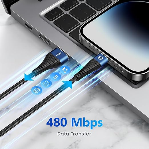 3 Pack iPhone Charger 10FT [Apple MFi Certified] Long USB to Lightning Cable Fast Charging Cord Braided Compatible with iPhone 14/Pro/Pro Max/Plus, 13,12,11,8,7,6,6s, X/XR/XS/SE, iPad/iPod/AirPods