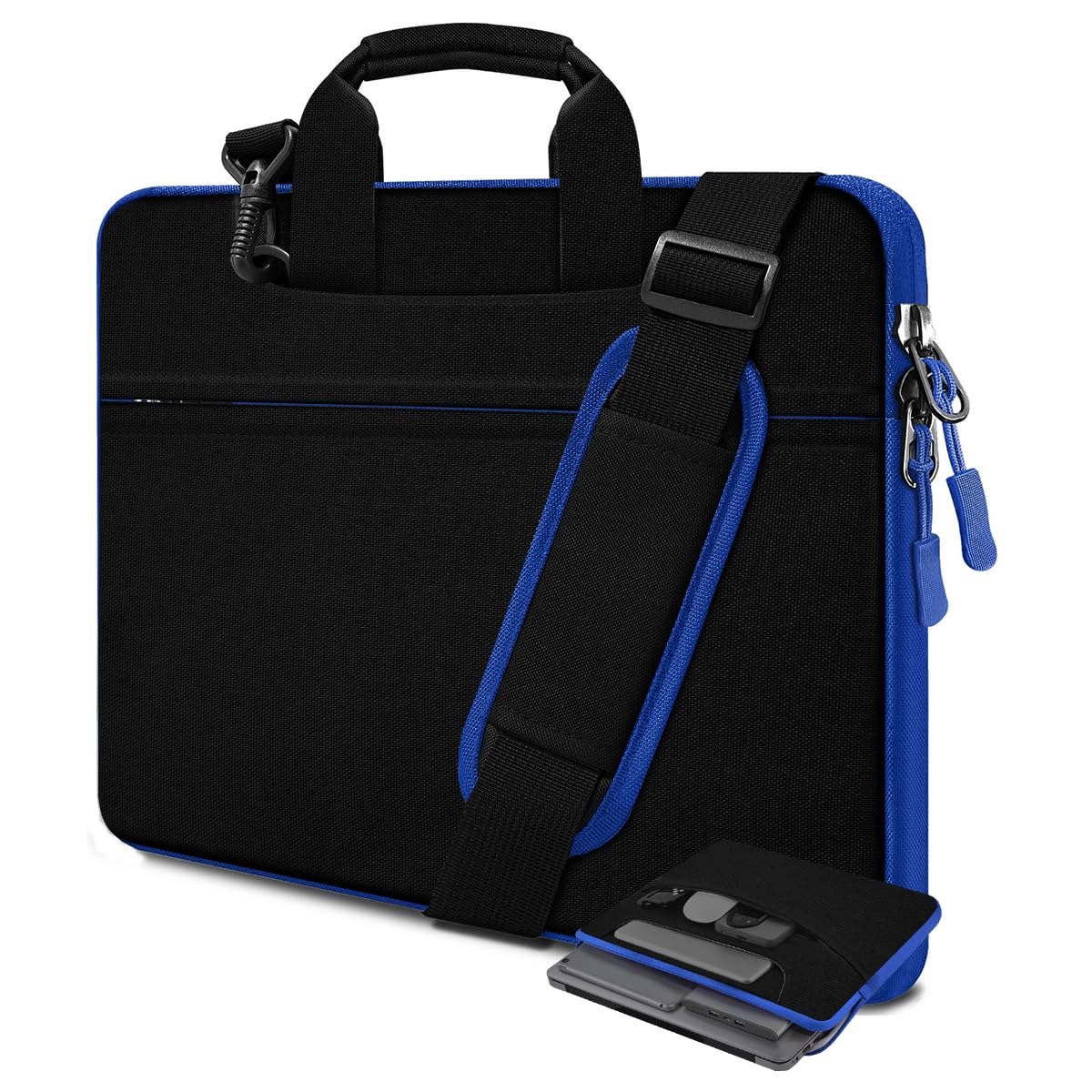 Hseok Laptop Case 15.6 inch Shoulder Bag with Strap,Black