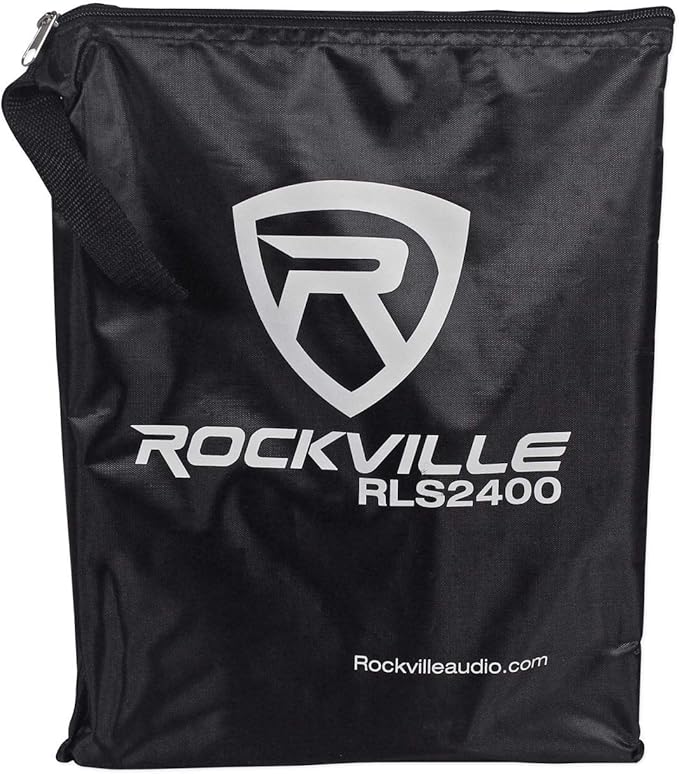 Rockville RLS2400 Lightweight Folding DJ Laptop Stand, Adjustable Height, Extra Shelf, Travel Bag, for DJs and Mobile Performers