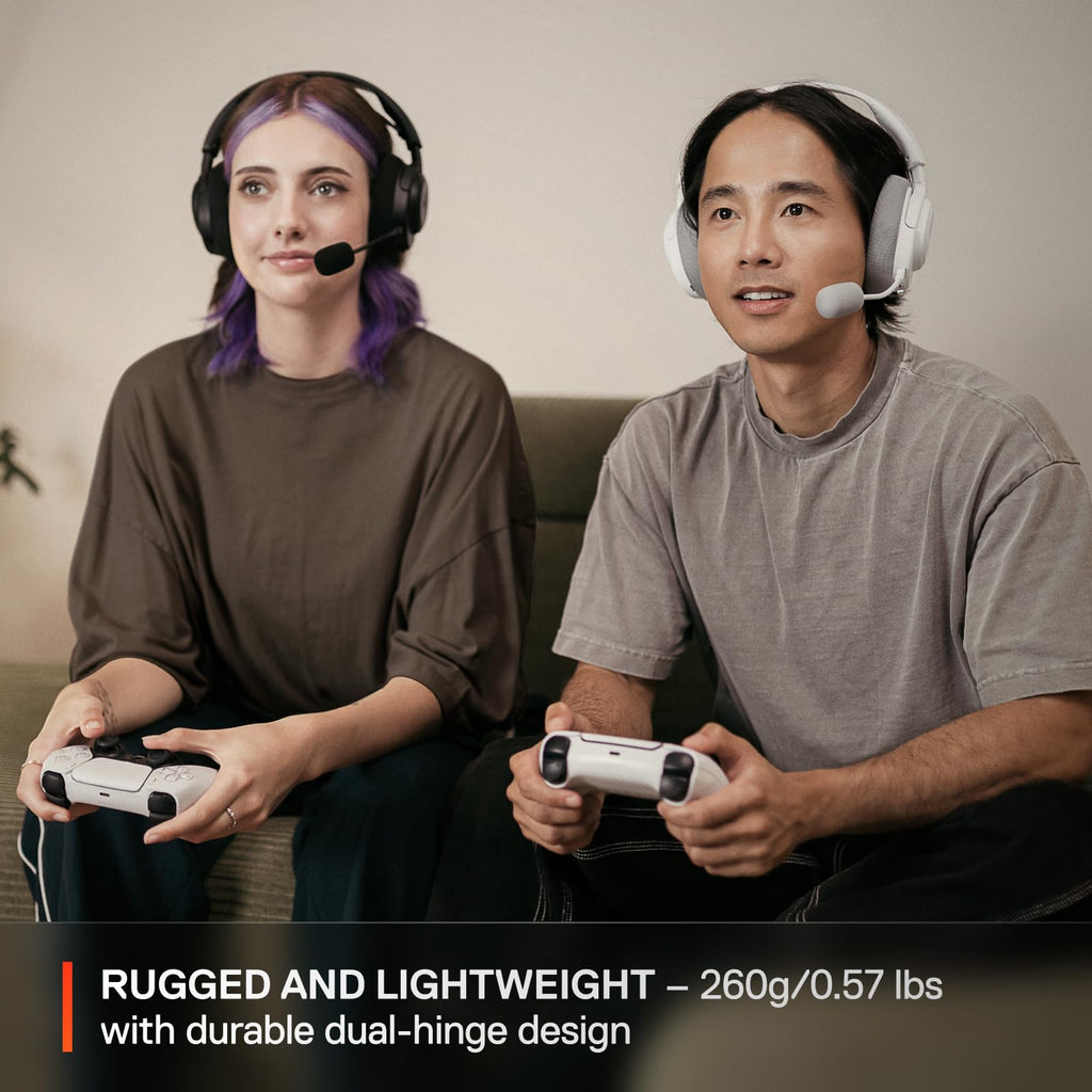 SteelSeries Arctis Nova 3P Wireless Multi-Platform Gaming Headset — Mobile App Control — 40 HR Battery — Neodymium Magnetic Drivers — 2.4GHz/Bluetooth — PS5, PS4, PC, Switch, Mobile — White